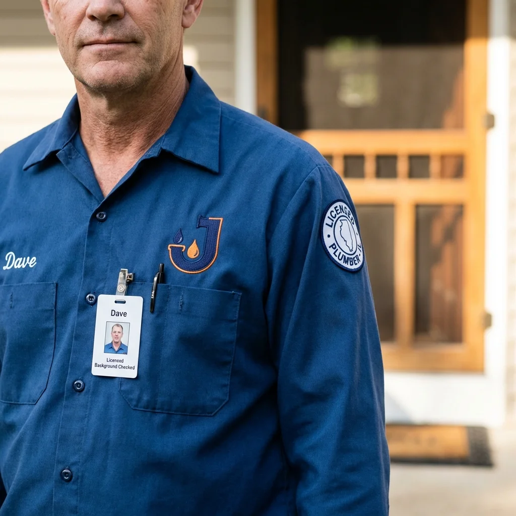Licensed plumber showing ID badge in Spring Valley, CA